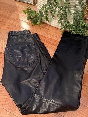 GAP VINTAGE BLACK LEATHER PANTS LINED ORIGINAL FIT SIZE 6